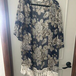 Women's Western Navy Lightweight Coverup Size Large